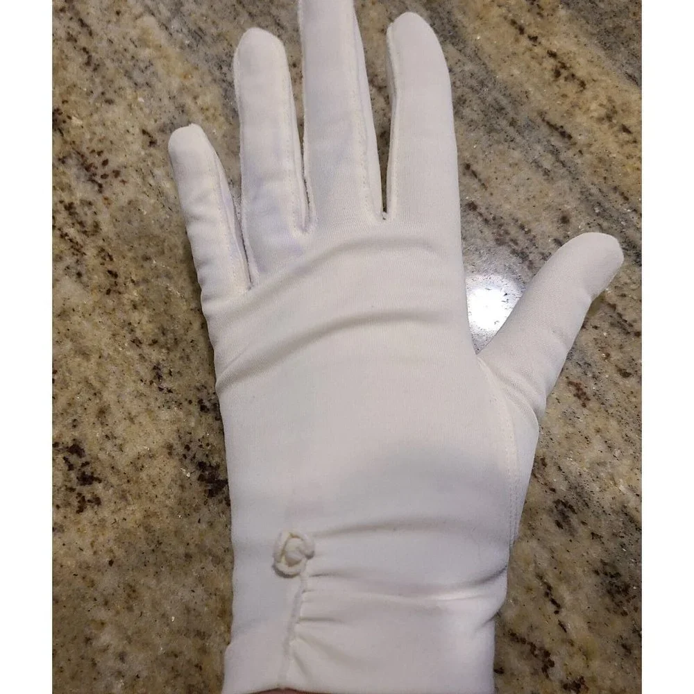Vintage Size M Off White Stretch Nylon Formal 8.5